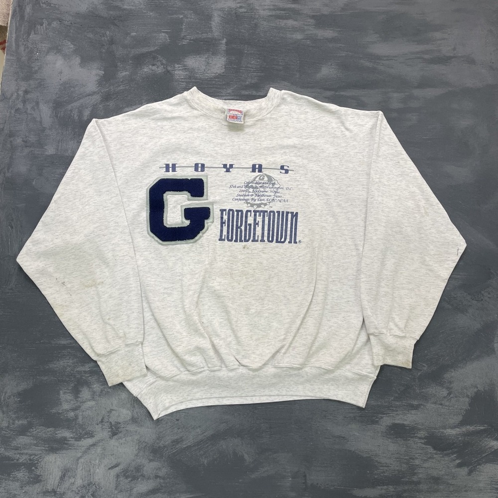 vintage GeorgeTown Hoyas sweatshirt mens xl grey 1990s Nutmeg CCM NCAA
